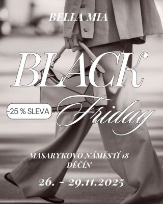I k nám už dorazil BLACK FRIDAY 🥳! Od zítra 26.11. - 29.11. platí 25 % sleva, NA VŠE! Přijďte k nám do butiku Bella Mia a...